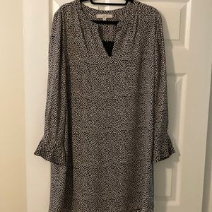 Loft Women’s Long Bell Sleeve Tulip Print Shirt Dress (Large)